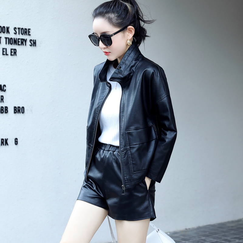 THEME 21 Pu Leather Jacket Women New Fashion Black Motorcycle Coat Short Faux Leather Plus Size Casual Biker Jacket Outerwear